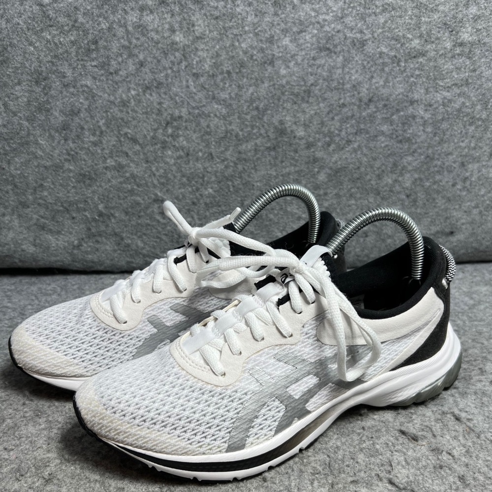 Asics Gel Kumo Lyte Womens Running Shoes White Black Silver Sneakers Size 8